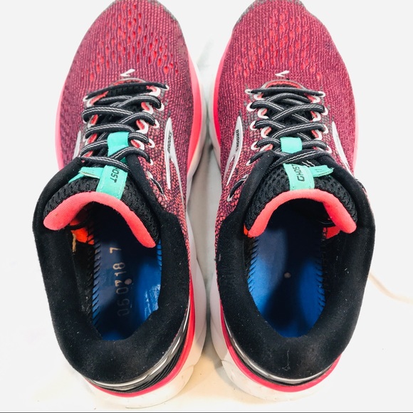 Brooks Ghost 11 Women’s Size 8.5 B Pink Black Aqua Athletic Running Shoes. - Picture 7 of 11